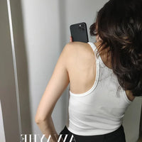 European Style Screw Thread Fitness Tank Top Women's Inner Wear Summer Outer Wear Fine Shoulder Strap Work Shirt Polyester Fiber