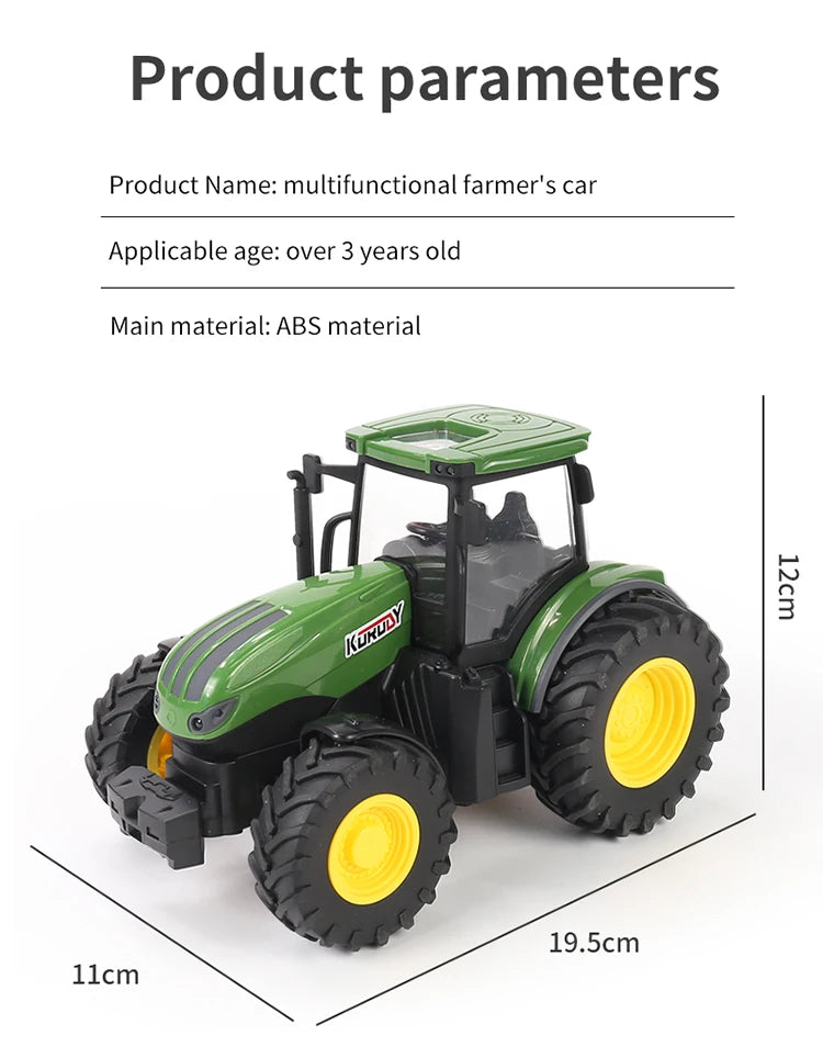 RC Farm Tractors Car 1/24 Radio Controlled Cars and Trucks 2.4G with Light Simulated Engineering Truck Model Toys for Children