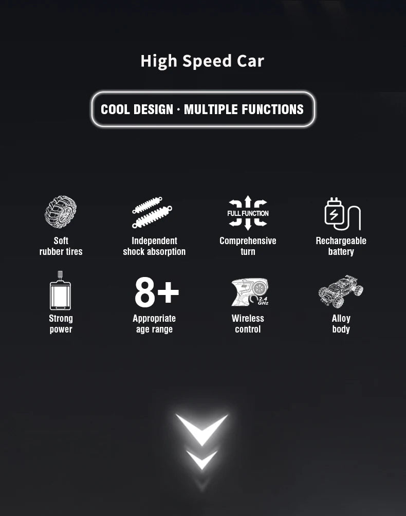 Rc Car 1/14 20Km/h High Speed Remote Control Alloy Car Off Road Crawler Climbing Truck All Terrains Toys Racing Profession Car