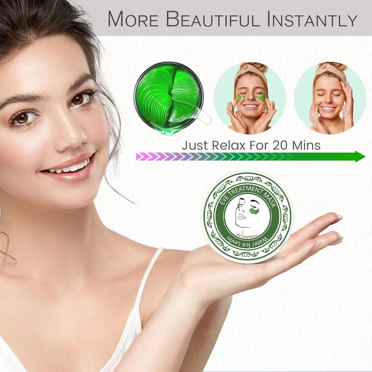 Eye Repair Mask - Repair Dark Circles, Puffy Eyes, Refreshing, Vitality, Travel, Wrinkles, 60 Pieces (1 Pack)