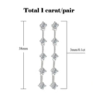 FEOBUR 3/6cttw Full Moissanite Drop Earrings for Women 925 Sterling Silver Lab Diamond Long Earring Bridal Wedding Jewelry GRA