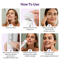 New CO2 Oxygen Bubble Pen 5 Gear Vibration Oxygen Bubble Beauty Tool Deep Cleansing Pores Exfoliate LED Photon Skin Care Machine