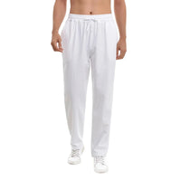 New Men's Cotton Pants Summer Breathable Trousers Solid Color Sweatpants Loose Fitness Lightweight Streetwear