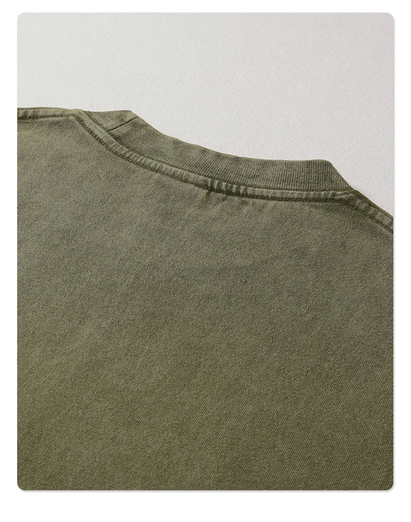 ZODF New Summer Batik Washed T-Shirts For Men Unisex Retro Loose High Street 275gsm Cotton T Shirt Brand Design HY0594