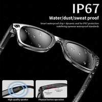 AI Smart Glasses with HD Camera for Photos Videos Hands-Free Vlog Recording Camera Glasses Audio for Driving Outdoor Sunglasses