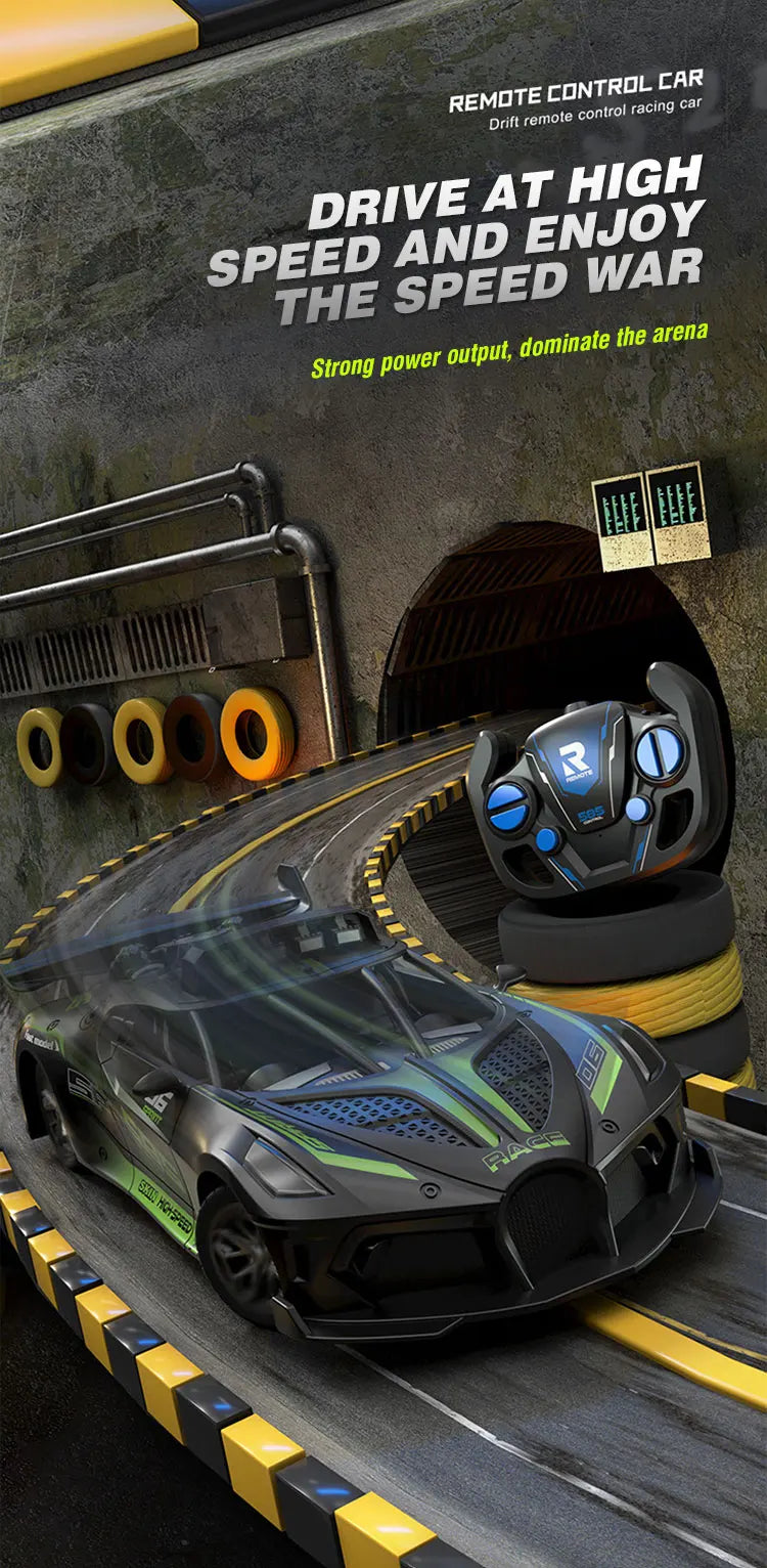 RC Car 4Ch High - Speed Remote Control Drift Electric Sportscar Toy, Perfect Birthday Present for Boys