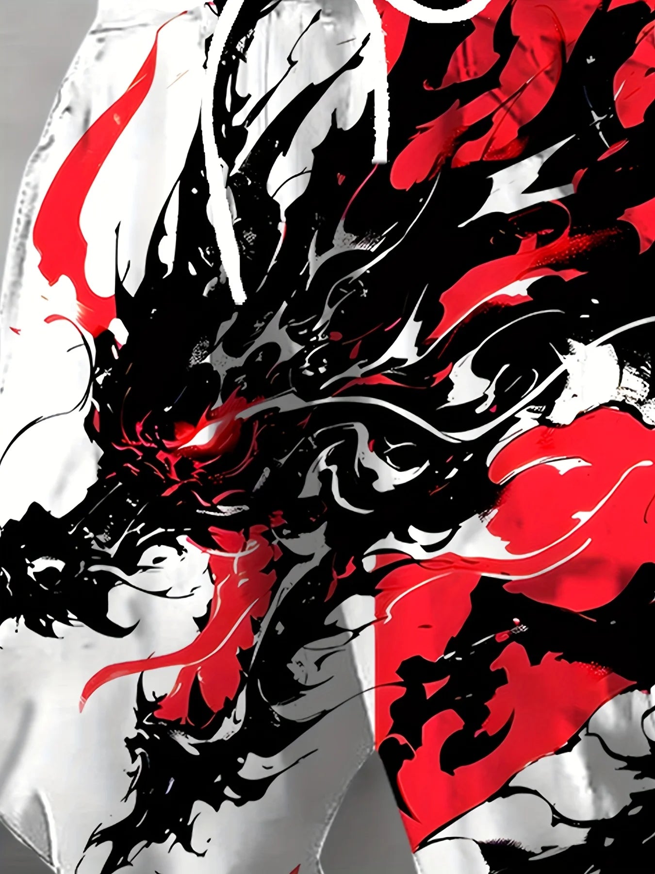 Autumn Men's New Chinese Loong Printed Soft and Comfortable Drawstring Pants Outdoor Urban High Street Pants