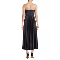 Backless Solid Color Zipper Women's Banquet Occasion Slim Fit Dress Host Program Strapless Pleated Long Dresses 2025 New Summer