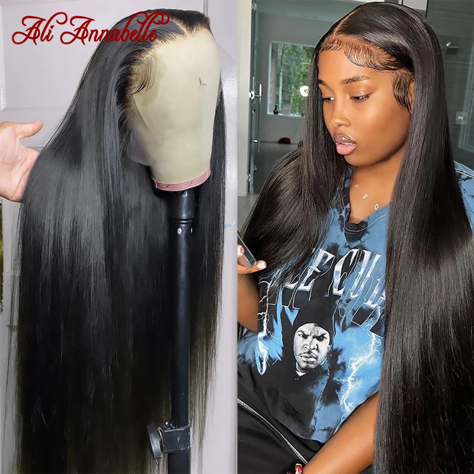 Malaysian Straight Lace Front Wigs Preplucked 13x4 13x6 Transparent Lace Frontal Wig Ali Annabelle Lace Front Human Hair Wigs
