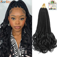 French Curl Crochet Braids 14 Inch Kid-Friendly Goddess Box Braids with Bouncy Curly Ends French Curls Braiding Hair for Women
