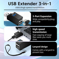 Elough HUB USB Type C High Speed Cable Splitter USB 3.0 Multipuertos HUB Adapter Extender For PC Portable USB Disk Card Reader