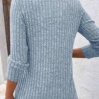 Women's Fashionable V-neck Button Up Top With Pit Stripes