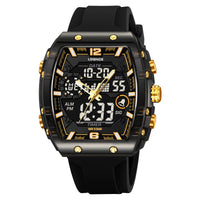 LOQNCE Sports Watches Fashion Men Watches 50m Waterproof Rectangle LED Big Dial Display Digital Watches LED Wristwatches Men