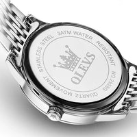 OLEVS Men's Watches Fashion Simple Calendar Week Luminous Waterproof  Steel Strap Man Watch Original Quartz Watches for Men 2929