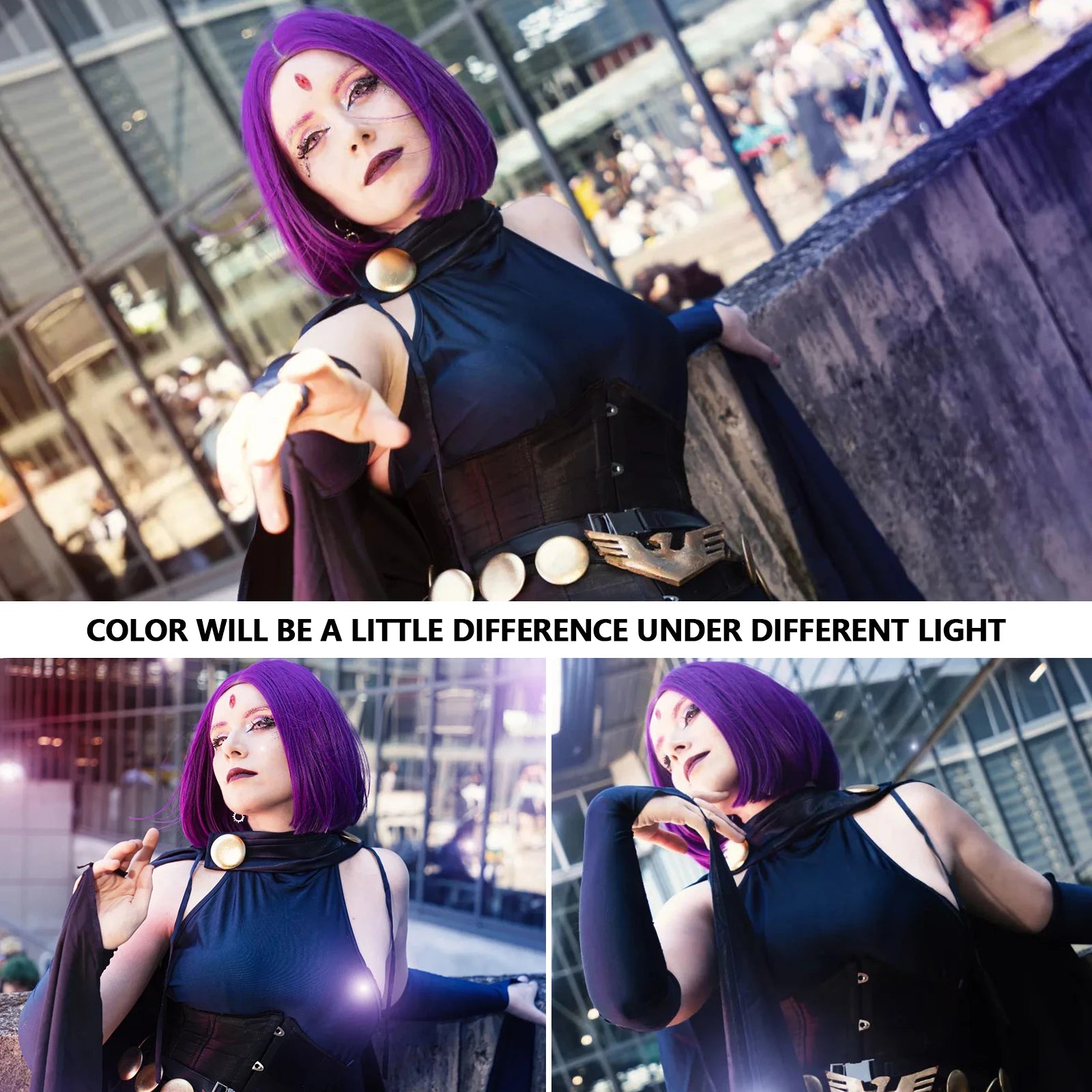 Synthetic Short Straight Bob Wig Middle Part Heat Resistant Synthetic Wigs for Halloween Cosplay Party