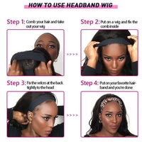 180% Afro Kinky Curly Headband Human Hair Wig For Black Women No Glue No Gel Ready To Wear Natural Brazilian Wigs With Headbands