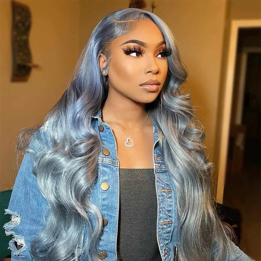 HD Silver Grey 13x6 Lace Frontal Wig 100% Vietnamese Body Wave Wigs Virgin Hair Gray Lace Front Human Hair Wis For Women On Sale