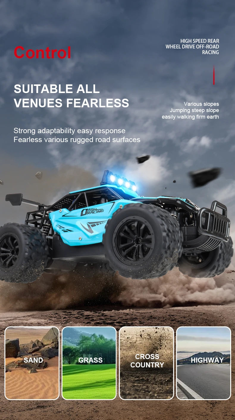 RC8 Racing Model Toy Alloy Remote Control Car 2.4GRC Proportional Throttle 1:16 Highspeed Big Foot Climbing off Road Vehicle