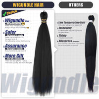 Wigundle Hair Extensions for Women Box Twist Braids Easy Crochet Hair EZ Pre stretched Braiding Hair Flame Retardant Synthetic
