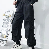 Women Cargo Pants 2023 Harem Pants Fashion Punk Pockets Jogger Trousers With Chain Harajuku Elastics High Waist Streetwear