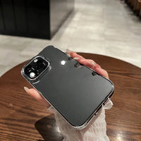 Luxury Shockproof Clear Bumper Cases For iPhone 16 15 14 13 12 11 Pro Max Plus Transparent Soft Acrylic Phone Cover Accessories