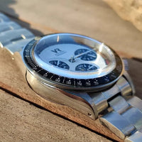 Vakuy Men's 38MM Quartz Watch Sweep Seconds Jinggong VK63A Chronograph Vintage Panda Di Men's Watch