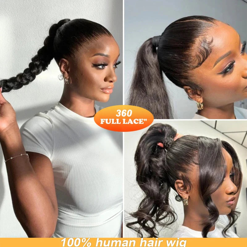 Full Lace Wig Straight Human Hair Wigs 100%Human Hair Brazilian PrePlucked Hd Lace Wigs 360 Human Hair Full Lace Wigs 250Density