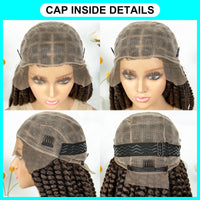16" Full Lace Twisted Braided Wigs for Black Women Synthetic HD Lace Front Braids Wigs with Baby Hair Natural Lace Braiding Wigs