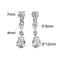 COSYA S925 Silver 8*12mm High Carbon Diamond Earrings For Women Drop Pendant Earrings Luxury Fine Sparkling Shinny Jewelry Gift