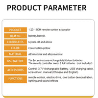 RC Car Children Toys Remote Control Car Toys For Boys Radio Control Excavator Dump Truck Bulldozer Electric car Kids Toys Gift