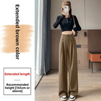 High Waist Slim Fit Straight Leg Suit Pants Wide Leg Casual Trousers Women's Autumn New Arrival Red Color Business Office Wear