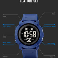 SKMEI 2122 Men's Electronic Watch Sports Waterproof Glow Electronic Watch Multi functional Student LED Watch Men's