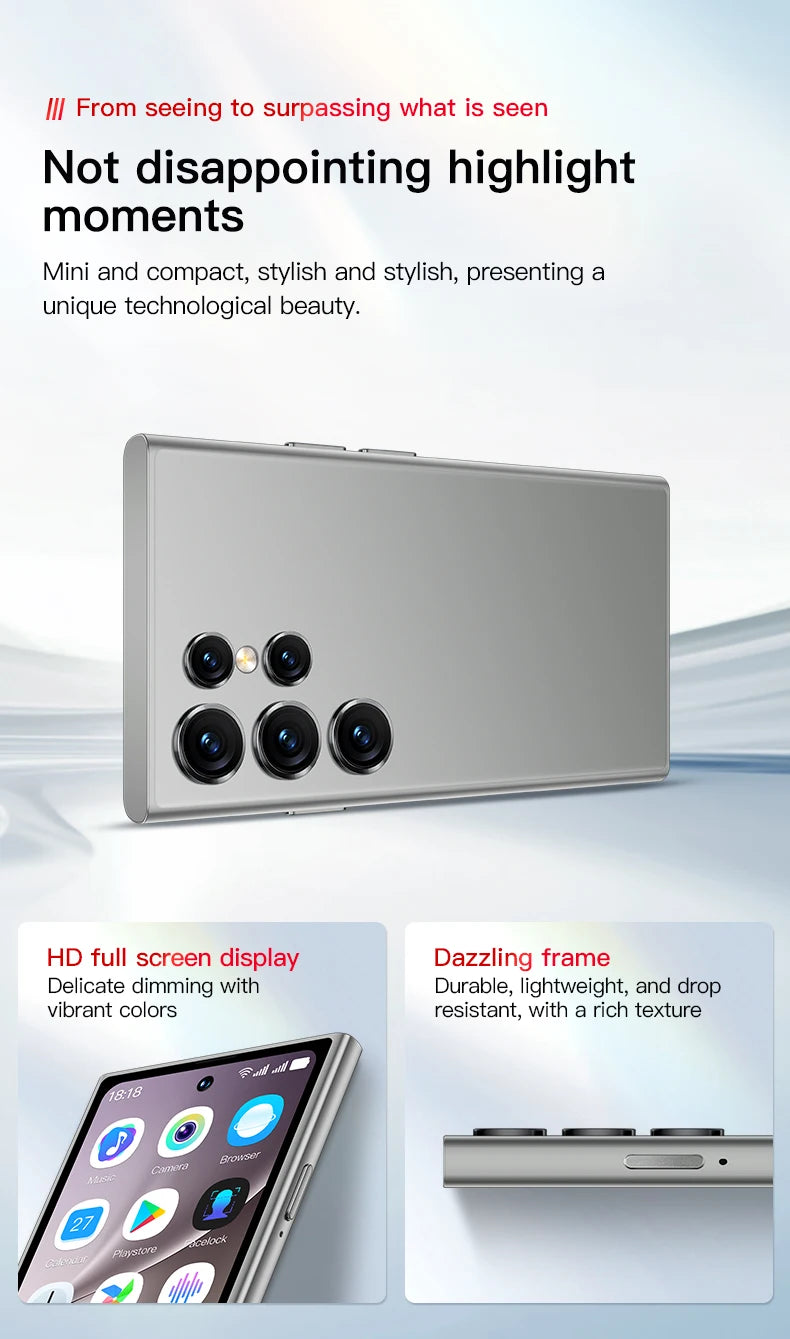 ONEMYTH S25 Pro 4.0" Mini Smartphone 2GB RAM 16GB ROM Android10.0 Face Recognition Unlock 2000mAh 3G Small Mobile Phone