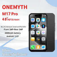 New ONEMYTH M17 Pro Mini Smartphone 4G Dual SIM 4.0-inch HD Full Screen 2000mAh 2GB+16GB 3GB+64GB Android 12 Play Store Best Gif