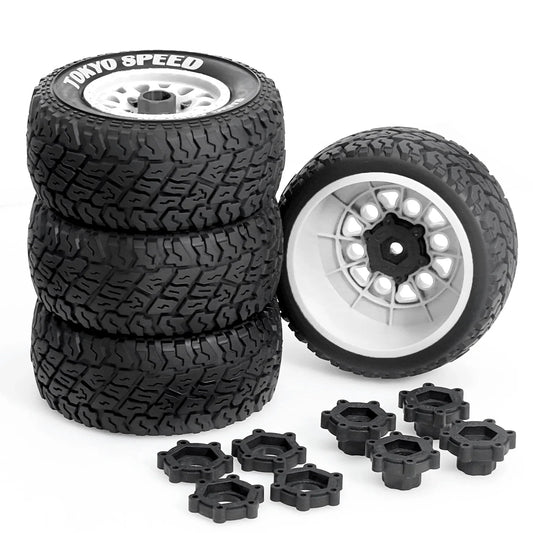 RC Wheels and Tires Truck Tires Short Course Tires for 1/10 Scale Car Arrm a Senton,Slash 2WD 4×4,Axia1,Rc 4wd,Red cat