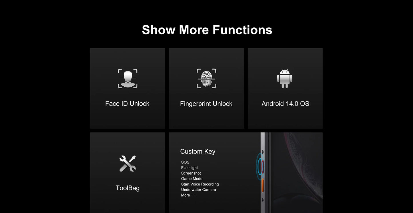 FOSSiBOT F106 PRO 4G Rugged Smartphone Android 14 15GB(8+7GB Extended) 256GB ROM 12000mAh 48MP 30W 6.58 Inch FHD+ Cellphone NFC