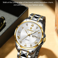 POEDAGAR Luxury Casual Man Watch Waterproof Luminous Date Week Quartz Men's Watches Stainless Steel Fashion Sport Men Wristwatch