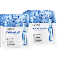 10pcs SADOER 24K Gold Vitamin C Hyaluronic Acid Face Mask Facial Moisturizing Firming Hydrating Facial Masks Skin Care Products