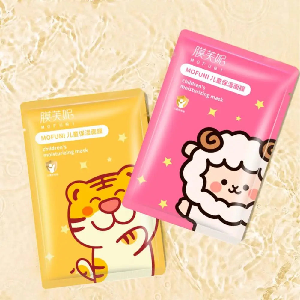 Children's Moisturizing Facial Mask Cute Cartoon Animal Brightening Hydrating Face Mask Smooth Whitening Face Skin Care Products
