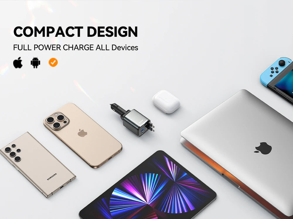 Joyroom 84W Retractable Car Charger Fast Car Charger USB C for iPhone 17 16 15 Fast Charging Car Accessories Car Adapter