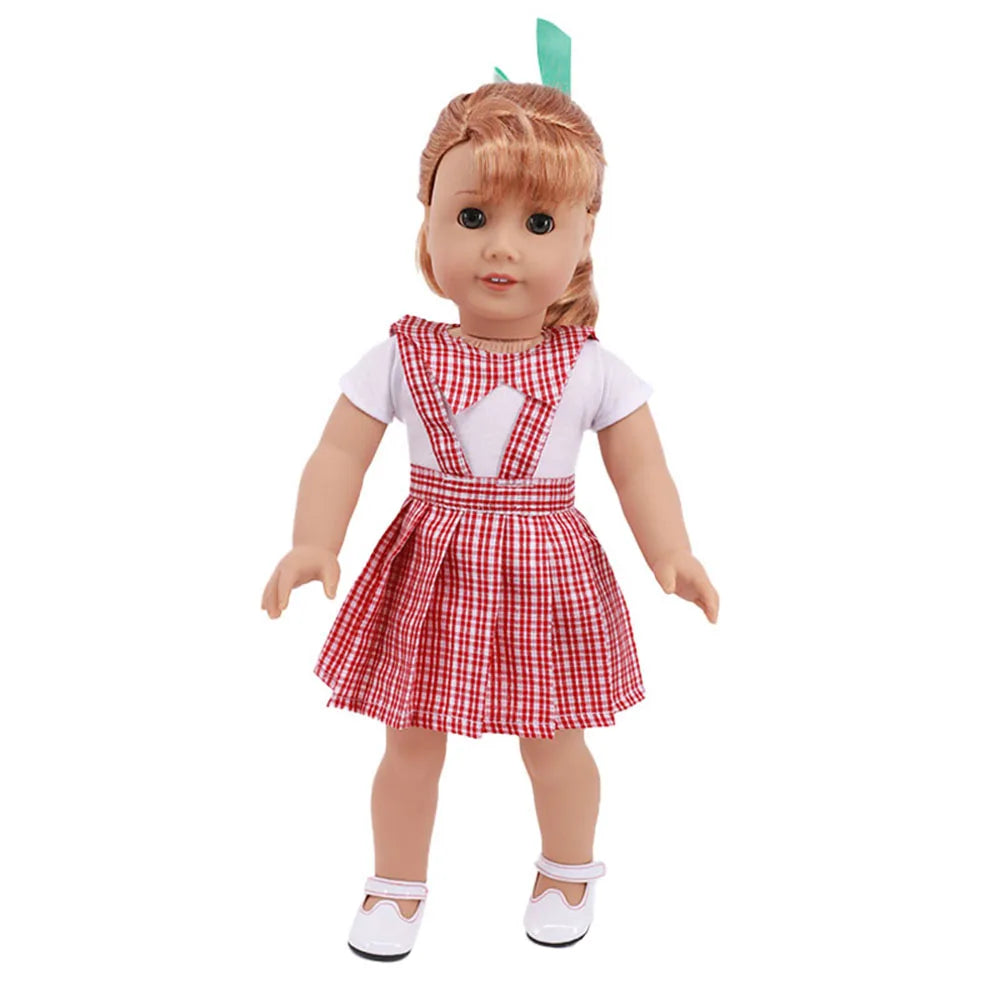 Baby Girls Dress Dolls Clothes Daily Fashion Dress For 18 inch American Doll Girl's Accessories 43Cm Baby Reborn,Generation Gift