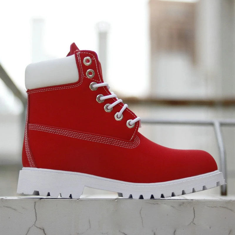 DOYUTIG Brand Split Leather Outdoor Boots For Men & Women Casual Couples Boots Fashion Mid Top Breathable Military Boots SG003