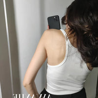 European Style Screw Thread Fitness Tank Top Women's Inner Wear Summer Outer Wear Fine Shoulder Strap Work Shirt Polyester Fiber