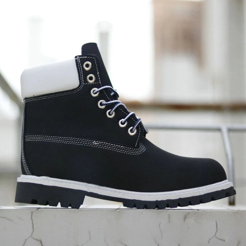 DOYUTIG Brand Split Leather Outdoor Boots For Men & Women Casual Couples Boots Fashion Mid Top Breathable Military Boots SG003