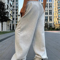 Pant Women Wide Leg Long Pants High Waist Straight Trousers Y2k Streetwear Elegant Splice Casual Loose Work Jogger Sports 2025