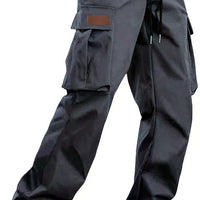 Men's new multi pocket workwear pants, European and American high street trendy brand retro casual leggings, men's