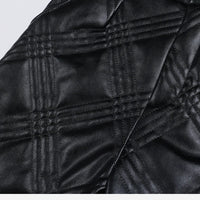 ZUZK  Warm Black PU Leather Thick Bermuda Shorts For Women Winter  Knee Length Shorts Motorcycle Punk High Waist Bermuda Femme