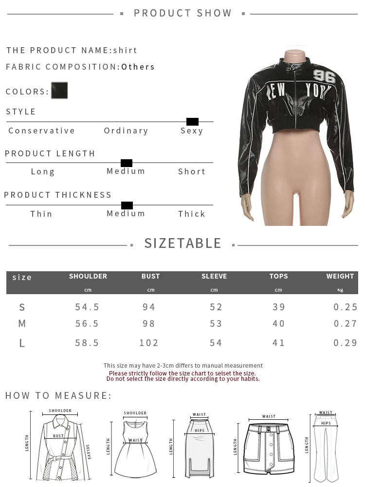 Weird Puss PU Patchwork Women Jacket Letter Print Hipster Button Zip Full Sleeve Trend Cool Street  Spring Outwear Crop Coat
