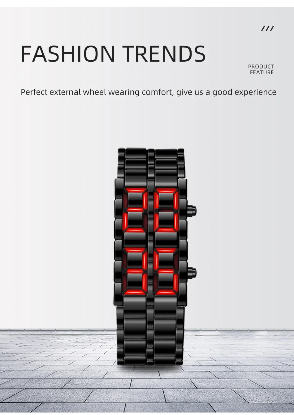 Fashion Mens Digital Lava Wrist Watch Men Black Full Metal Red Blue LED Display Watches Gifts for Male Boy Sport Creative Clock