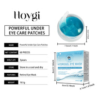 Eye Patches Dark Circles Puffiness with Hydrating Gel Technology Soothing Fine Lines Care for Sensitive Dry Skin Women 60 Pcs